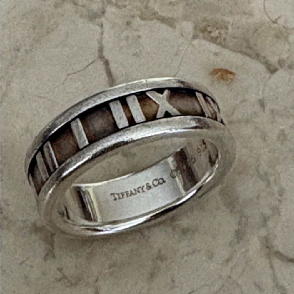 Tiffany & Co. Atlas Ring 925 Sterling Silver Size 5.5